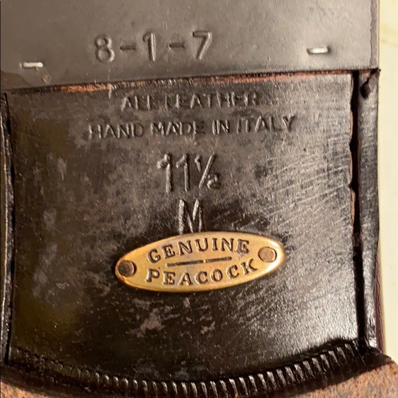 Bottino Italian Genuine Peacock & Leather Loafers